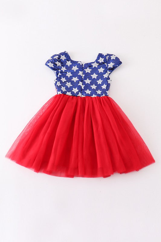 Red sequin star dress