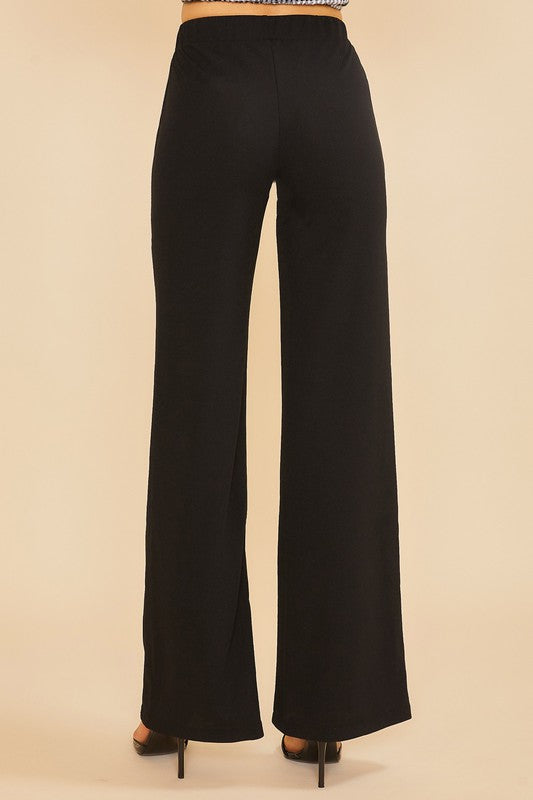 Black Stretch Wide Leg Pants – Cycle of Heart