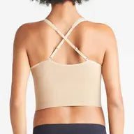 Claudia Comfortably Curved Longline Bra Top in Almond - Seamless